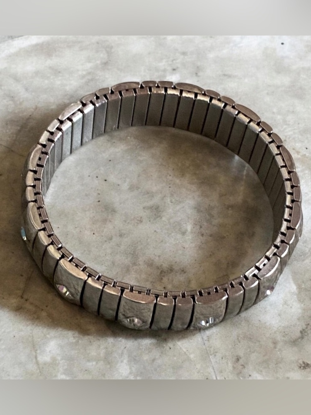 RCI stainless steel rhinestone stretch unisex bracelet